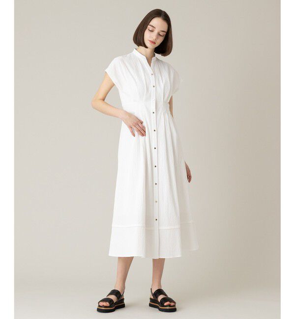LOULOU WILLOUGHBY「【LOULOU WILLOUGHBY】リップルタックワンピース」|ワンピース|ホワイト