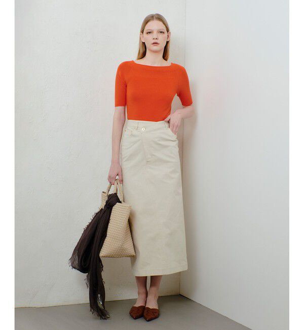 allureville「2WAY ネック5分袖プルオーバー」|ニット・セーター|