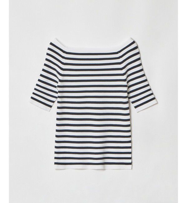 allureville「2WAY ネック5分袖プルオーバー」|ニット・セーター|