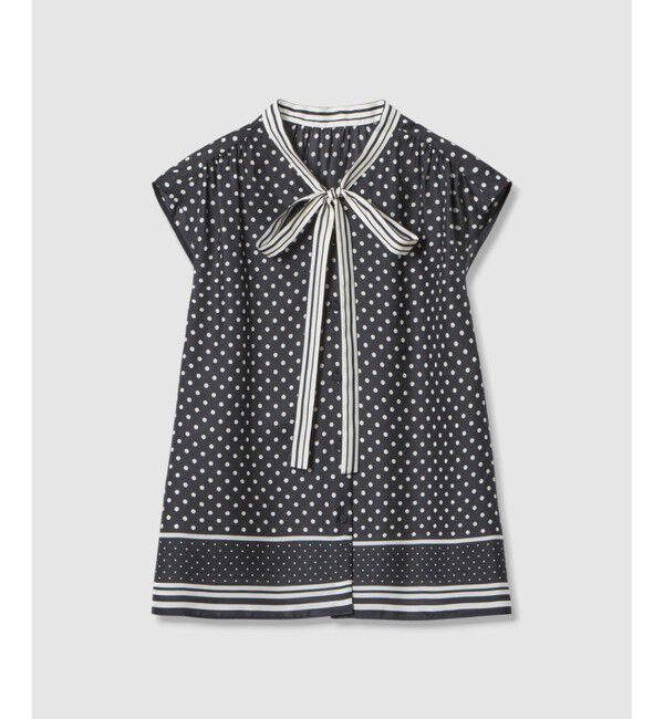 allureville「パネルドットプリントボウタイブラウス」|シャツ・ブラウス|