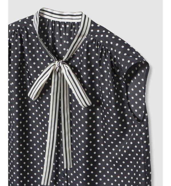 allureville「パネルドットプリントボウタイブラウス」|シャツ・ブラウス|