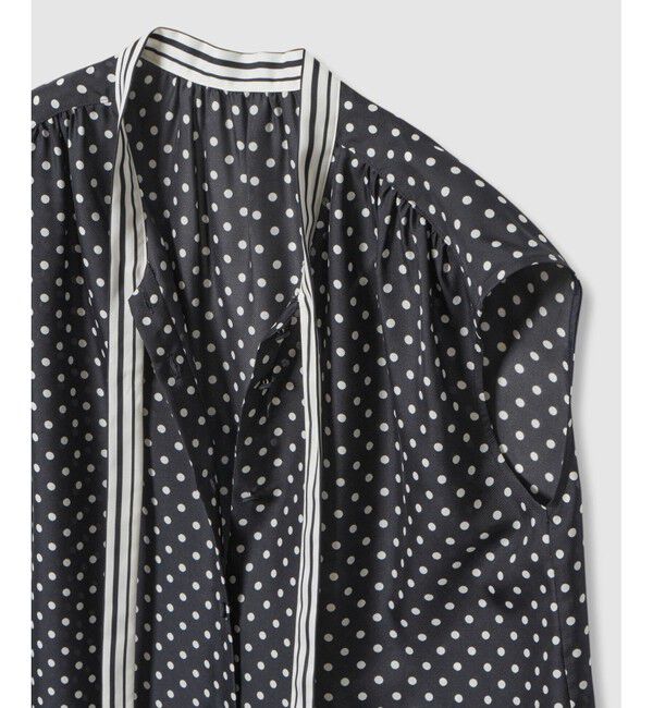 allureville「パネルドットプリントボウタイブラウス」|シャツ・ブラウス|