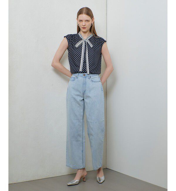 allureville「パネルドットプリントボウタイブラウス」|シャツ・ブラウス|