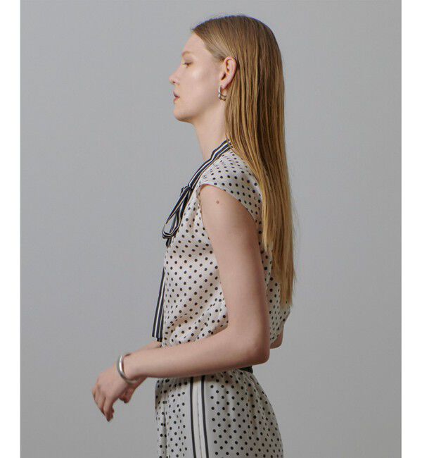 allureville「パネルドットプリントボウタイブラウス」|シャツ・ブラウス|