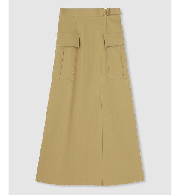 allureville「ツイルストレッチサファリスカート」|スカート|ベージュ