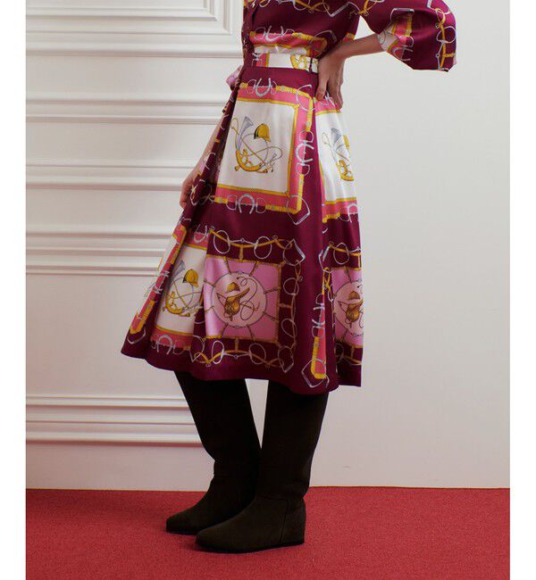 LOULOU WILLOUGHBY「【LOULOU WILLOUGHBY】RATTIジョッキープリントスカート」|フレア|