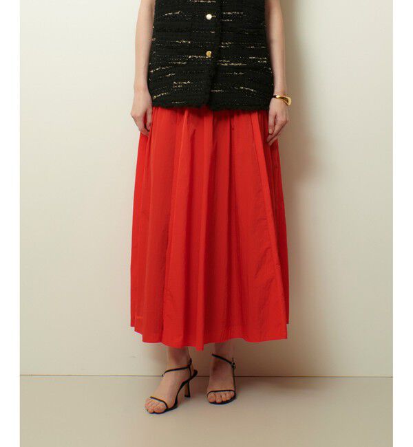 allureville「ナイロンタフタシャーリングスカート」|スカート|レッド