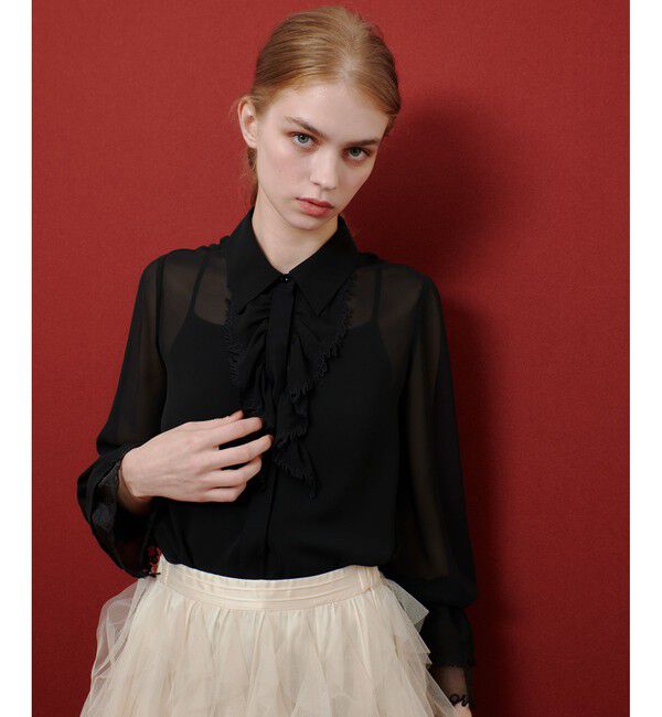 LOULOU WILLOUGHBY「【LOULOU WILLOUGHBY】レタード刺繍ブラウス」|シャツ・ブラウス|