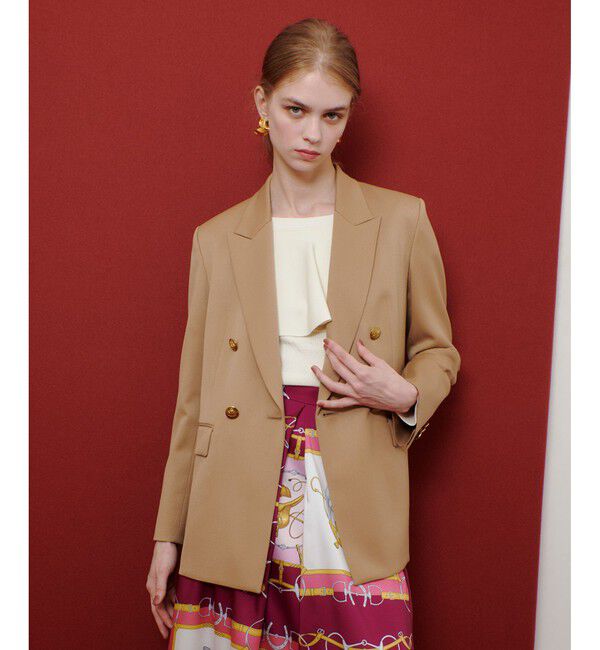 LOULOU WILLOUGHBY「【LOULOU WILLOUGHBY】ウール混チノダブルジャケット」|テーラードジャケット|