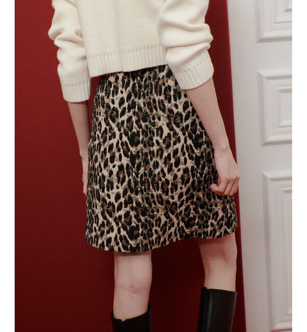 LOULOU WILLOUGHBY「【LOULOU WILLOUGHBY】ARGENTIレオパードJQミニスカート」|スカート|