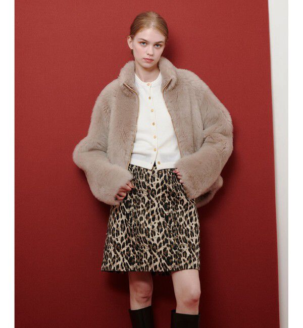 LOULOU WILLOUGHBY「【LOULOU WILLOUGHBY】ARGENTIレオパードJQミニスカート」|スカート|