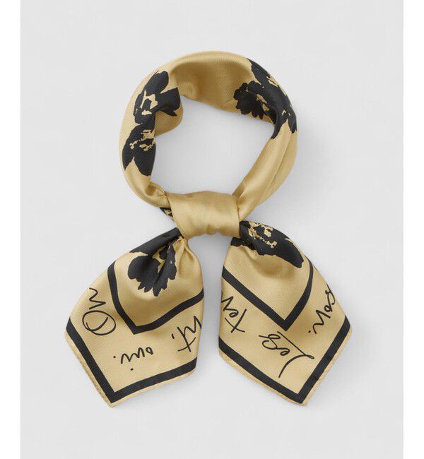 allureville「スケッチフラワースカーフ」|バンダナ・スカーフ|ライトベージュ