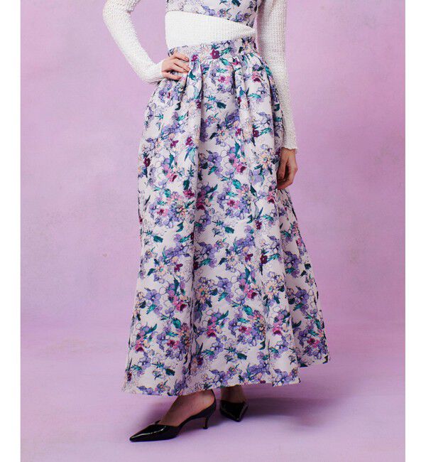 LOULOU WILLOUGHBY「【LOULOU WILLOUGHBY】LIMONTAフラワージャガードスカート」|スカート|