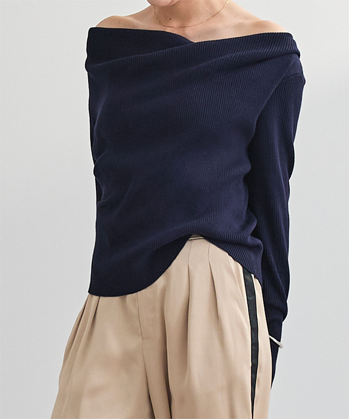 ur's「オフショルダーリブニットトップス」|ニット・セーター|