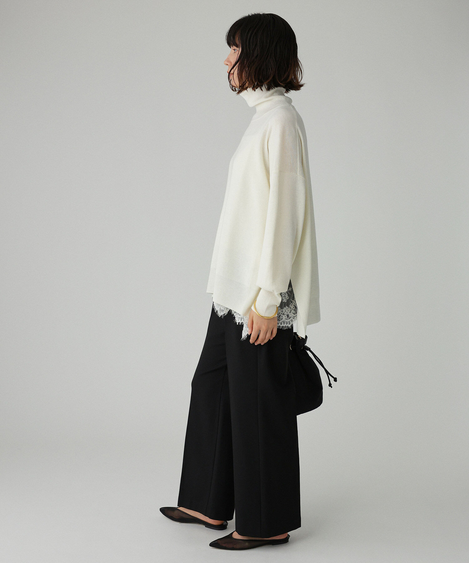 BABYLONE「ﾊｲﾈｯｸﾎﾟﾝﾁｮKN」|ニット・セーター|