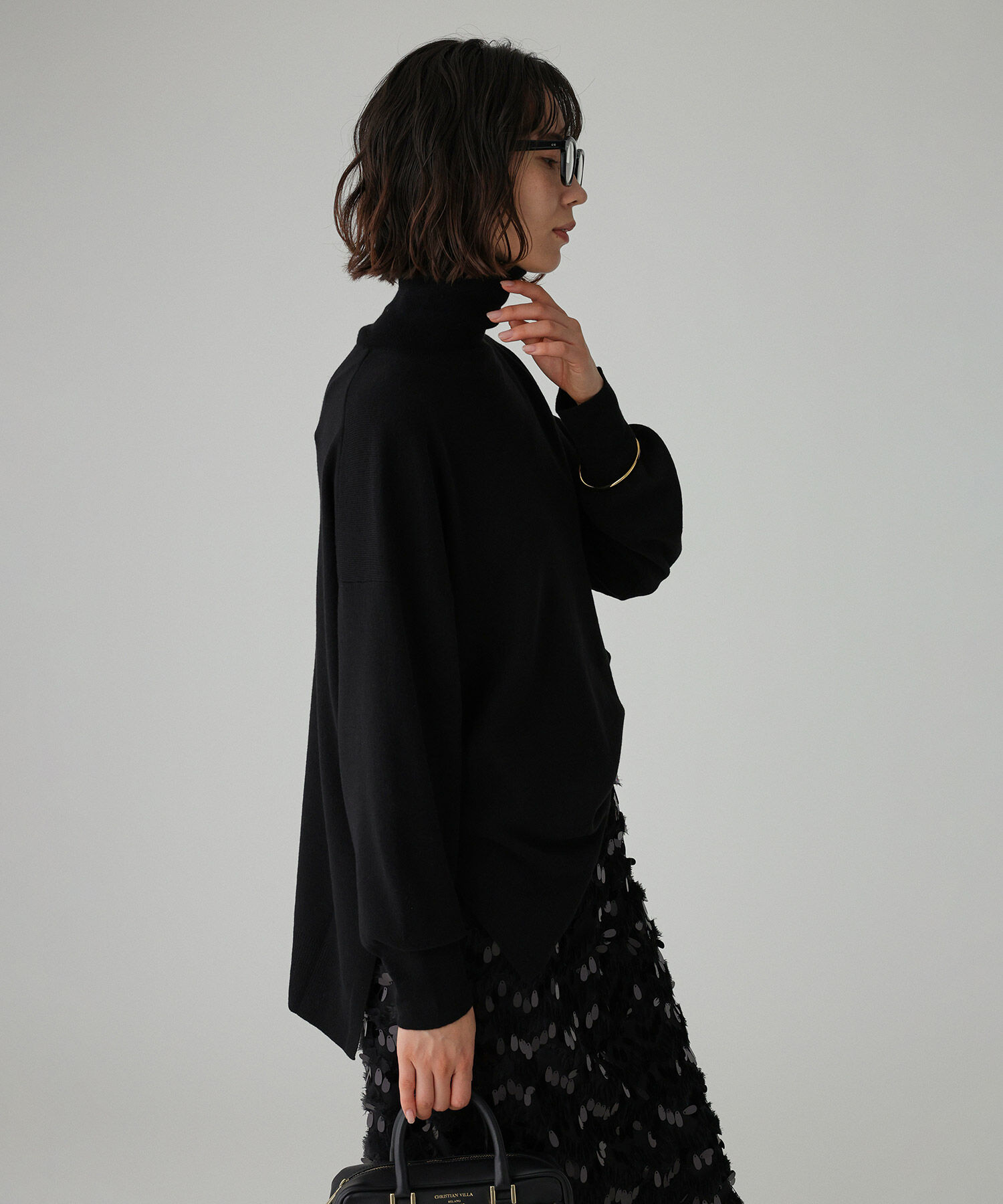 BABYLONE「ﾊｲﾈｯｸﾎﾟﾝﾁｮKN」|ニット・セーター|