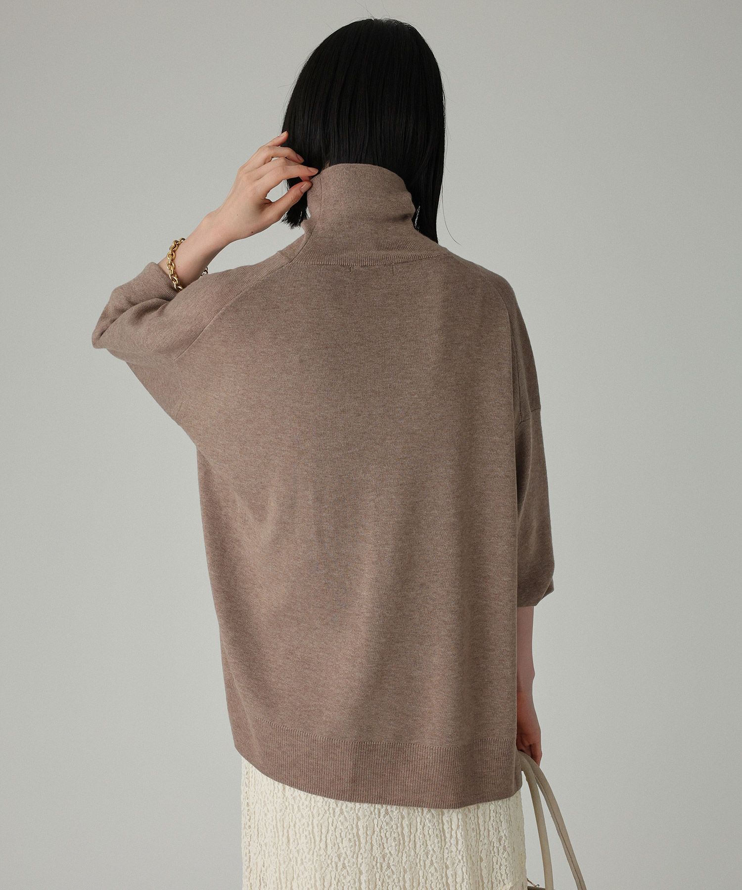 BABYLONE「ﾊｲﾈｯｸﾎﾟﾝﾁｮKN」|ニット・セーター|