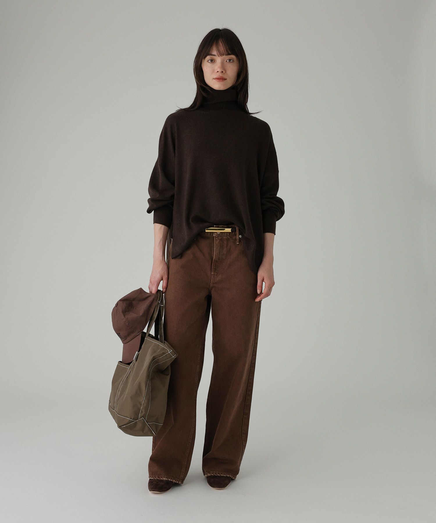 BABYLONE「ﾊｲﾈｯｸﾎﾟﾝﾁｮKN」|ニット・セーター|