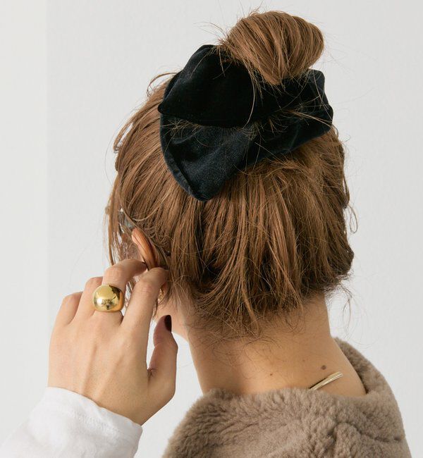  「【＠noricorico102企画】スクエアベロアシュシュ」|ネックレス|ブラック