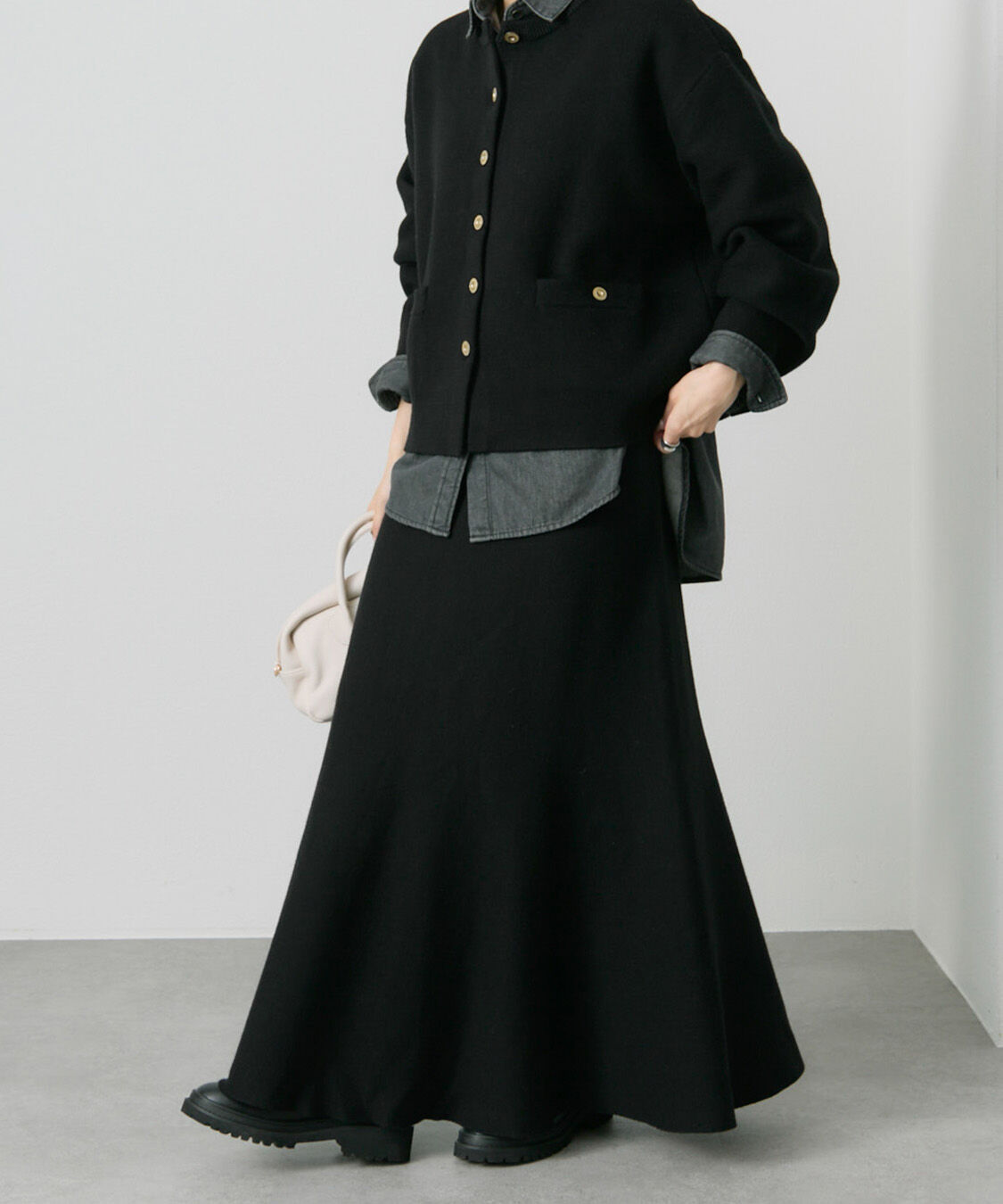  「【新色追加/リバイバル】ミラノリブニットスカート」|スカート|