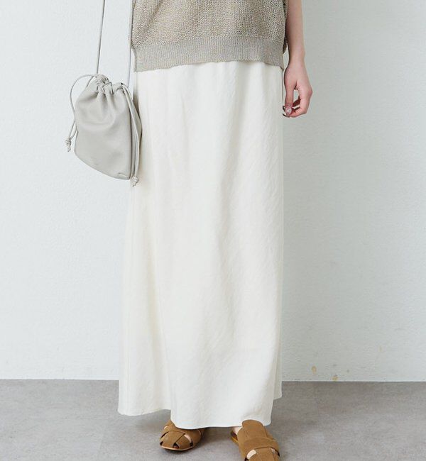  「ソフトツイルセミフレアスカート」|スカート|アイボリー