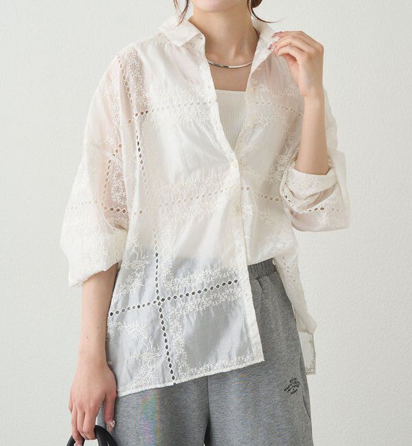  「パッチワーク刺繍レースブラウス」|シャツ・ブラウス|