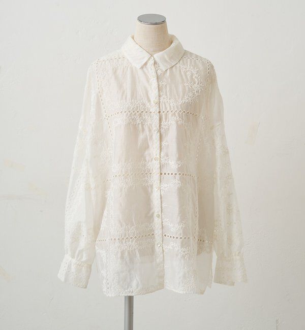  「パッチワーク刺繍レースブラウス」|シャツ・ブラウス|