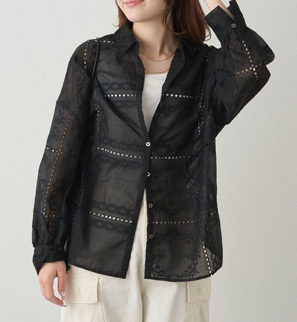  「パッチワーク刺繍レースブラウス」|シャツ・ブラウス|