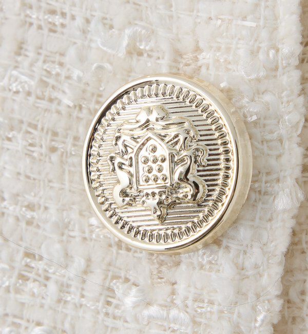  「ノーカラーツイードジャケット」|ダウンベスト・ベスト|