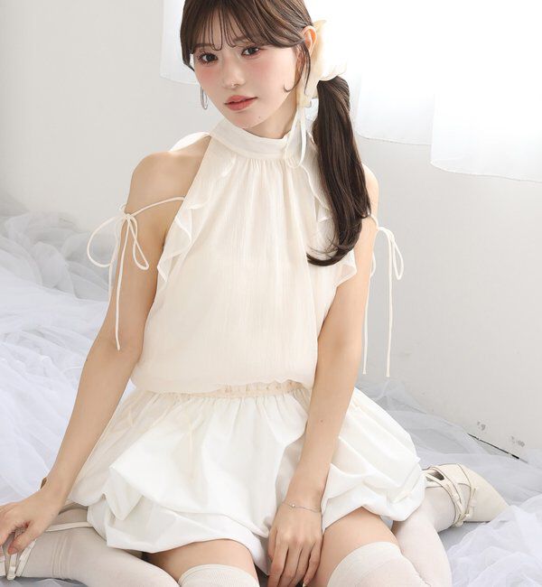  「バルーンアメスリミニワンピース」|ワンピース|アイボリー