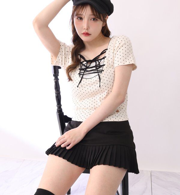  「【SMサイズ展開あり】細プリーツスカパン」|スカート|