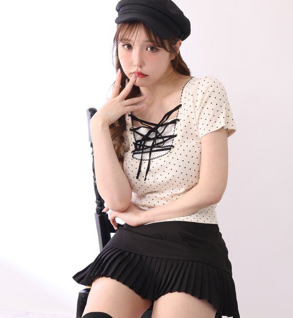  「レースアップテレコトップス」|プルオーバー|アイボリー