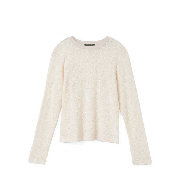 mizuiro ind「mizuiro ind レースクルーネックTシャツ」|Tシャツ・カットソー|アイボリー