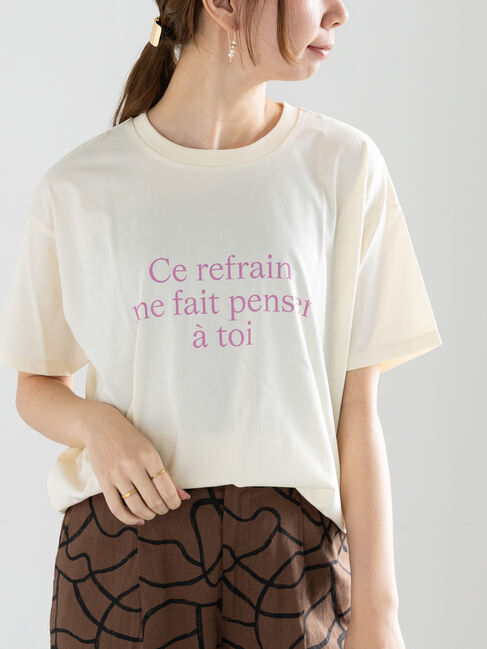 Te chichi「レタードプリントTシャツ」|Tシャツ・カットソー|クリーム