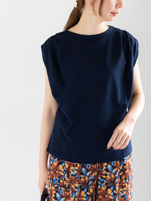 Te chichi「ショルダータックラメトップス」|Tシャツ・カットソー|ネイビー