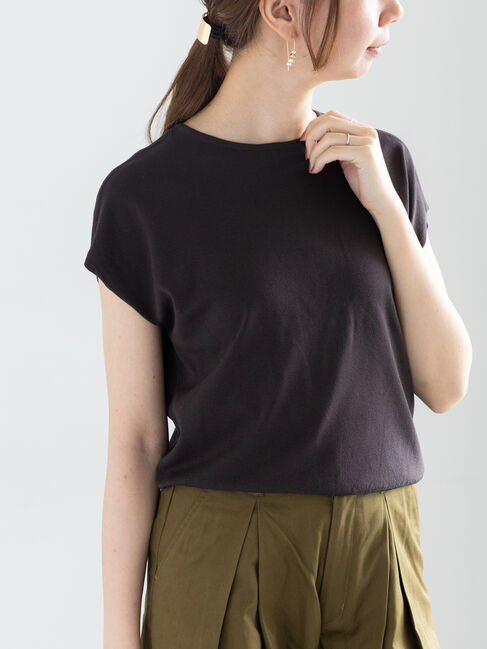 Te chichi「フレンチスリーブニット」|ニット・セーター|チャコールグレー