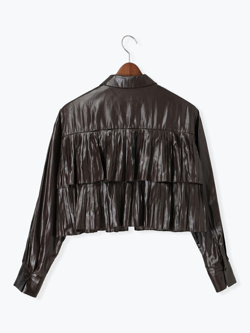 Te chichi「【Atelier plier】プリーツチンツ ティアードショートシャツ(セットアップ可)《2025Autumn catalog item》」|シャツ・ブラウス|