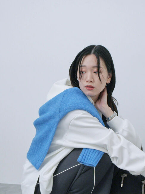 Samansa Mos2 blue「ダンボールパーカー」|Tシャツ・カットソー|キナリ