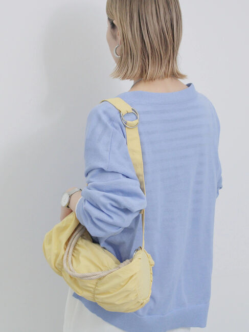 Samansa Mos2 blue「シャーリングミニドラムバッグ」|その他|