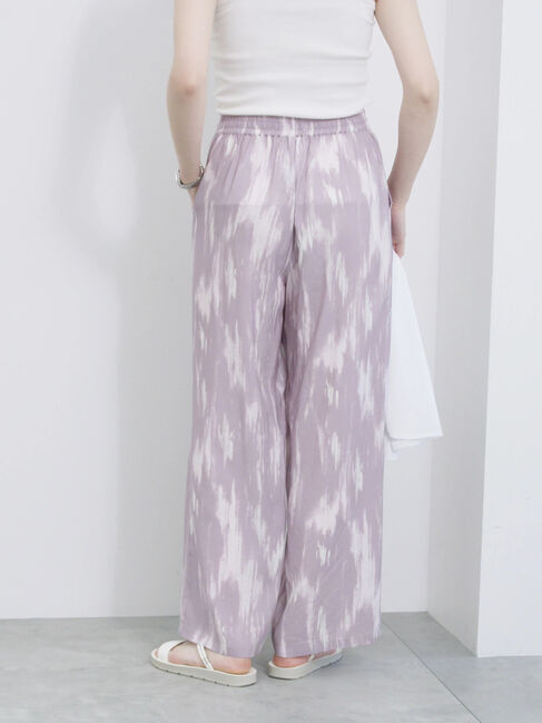 Samansa Mos2 blue「【接触冷感】水彩柄イージーパンツ」|その他|