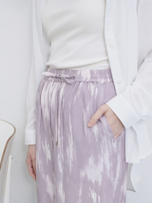 Samansa Mos2 blue「【接触冷感】水彩柄イージーパンツ」|その他|