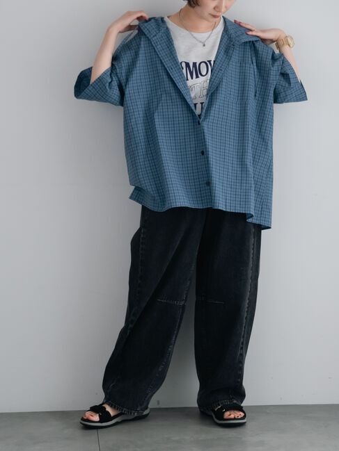 SM2「チェック柄フードシャツ」|シャツ・ブラウス|