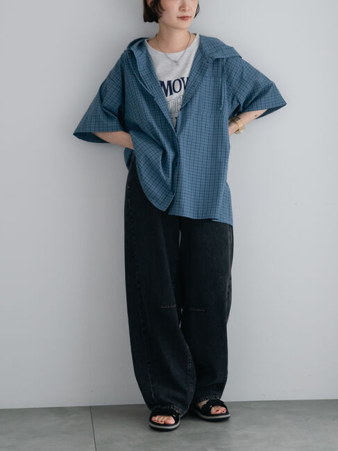 SM2「チェック柄フードシャツ」|シャツ・ブラウス|