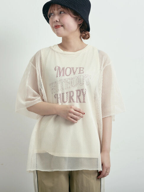 SM2「メッシュTシャツ&プリントノースリーブSET」|Tシャツ・カットソー|オフホワイト