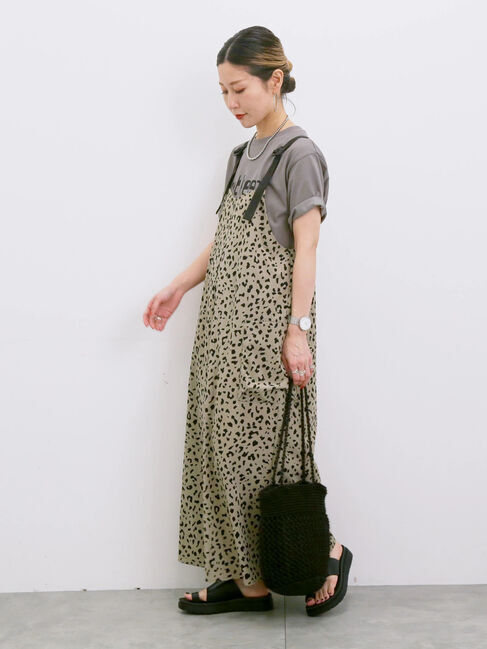 Samansa Mos2 blue「【接触冷感】ロゴプリントTシャツ」|Tシャツ・カットソー|