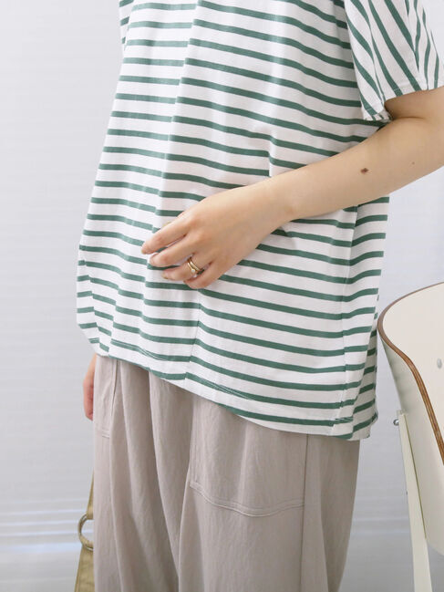 Samansa Mos2 blue「【USAコットン】アソートフレンチスリーブTシャツ」|Tシャツ・カットソー|