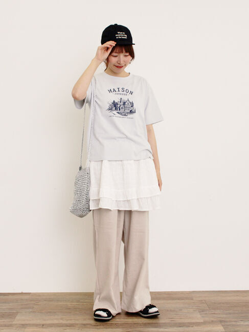 Samansa Mos2「建物プリントTシャツ」|Tシャツ・カットソー|