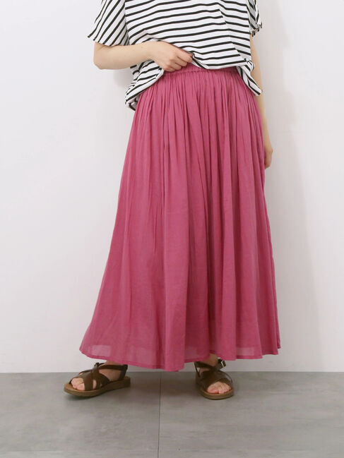 Samansa Mos2 blue「【Made in India】ボイルギャザースカート」|スカート|