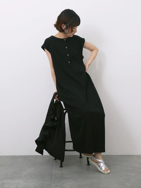 Samansa Mos2 blue「◎ヘンリーネックテレコワンピース」|ワンピース|