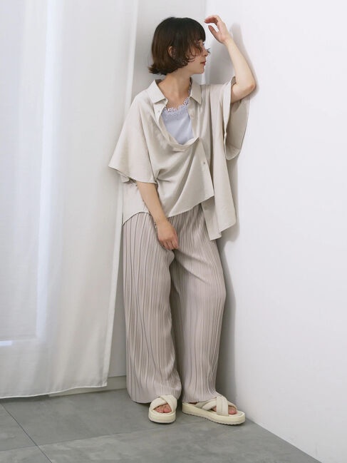 Samansa Mos2 blue「◎柄アソートプリーツパンツ」|その他|